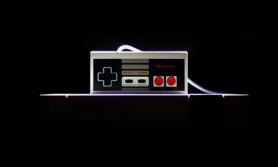 low light photo of nes controller