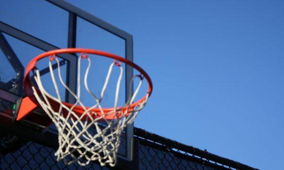gray metal frame basketball hoop system