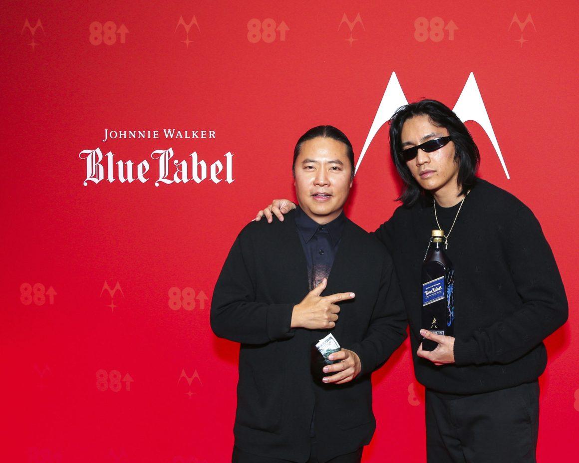 Renowned visual artist, James Jean and Eyedress pose with his Johnnie Walker Blue Label Lunar New Year Bottle at the 88rising Moonrise Gala in Los Angeles, CA